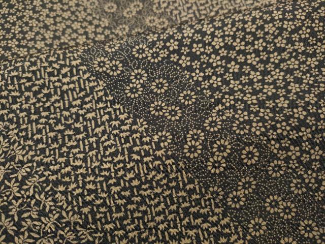 平和屋着物●上質な小紋 斜線花文 正絹 逸品 CABJ6629ut