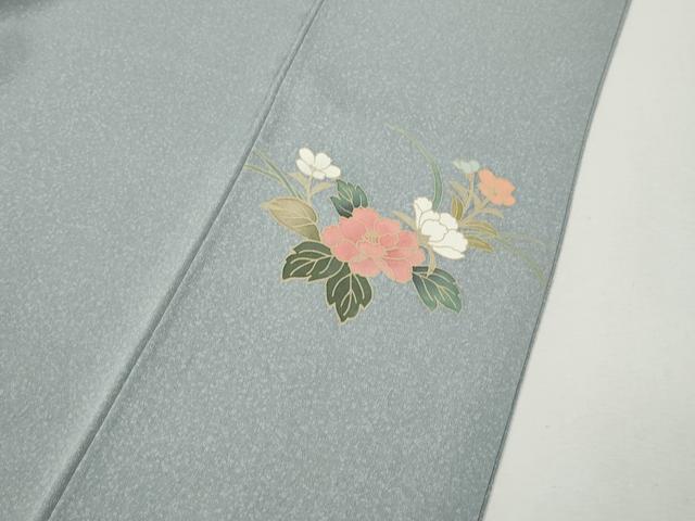 平和屋着物●訪問着 友禅 作家物 草花文 たたき染め ロング丈 正絹 逸品 CABJ6632ut