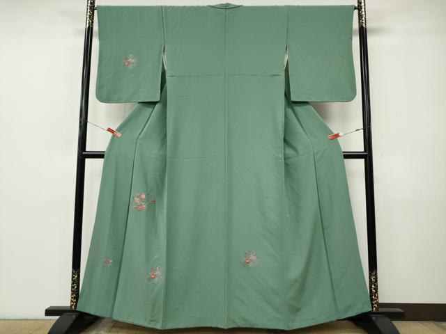 平和屋着物●中国三大刺繍 スワトウ刺繍 総刺繍 訪問着 草花丸文 金糸 正絹 逸品 CABJ6634ut