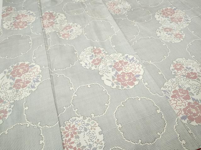 平和屋着物●本場大島紬 白大島 7マルキ 雪輪花文 正絹 逸品 CABJ6640ut