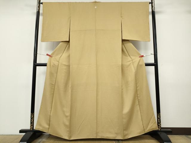 平和屋着物●上質な色無地 紋意匠 飴色 正絹 逸品 CABJ6652ut