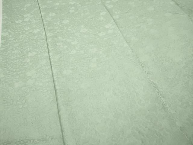 平和屋着物●上質な色無地 辻が花地紋 白緑色 さが美扱い 正絹 逸品 CABJ6653ut