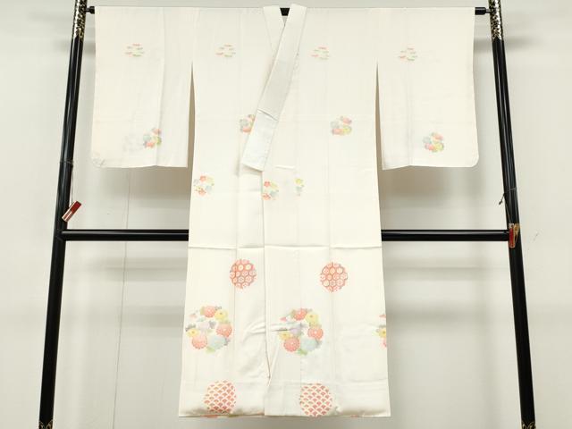 平和屋着物●長襦袢 袷 作家物 吉祥花丸文 正絹 逸品 CABJ6655ut