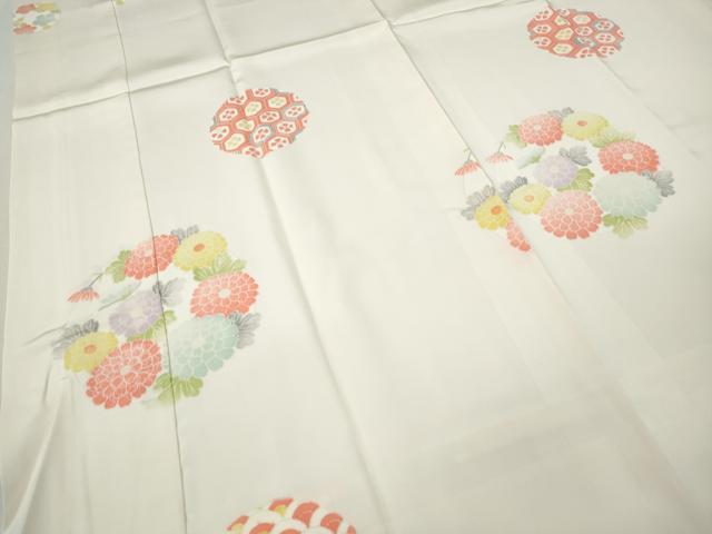 平和屋着物●長襦袢 袷 作家物 吉祥花丸文 正絹 逸品 CABJ6655ut