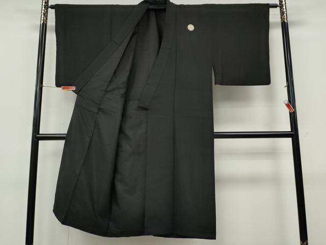 平和屋着物●男性 黒紋付 正絹 逸品 CABJ6656ut