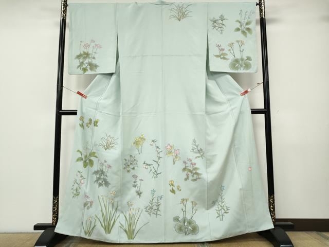 平和屋着物●訪問着 作家物 手描き 草花尽くし 正絹 逸品 CABJ6687ut