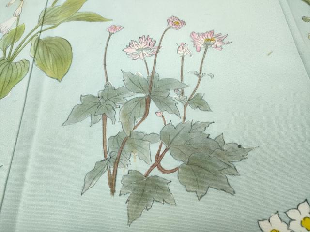平和屋着物●訪問着 作家物 手描き 草花尽くし 正絹 逸品 CABJ6687ut