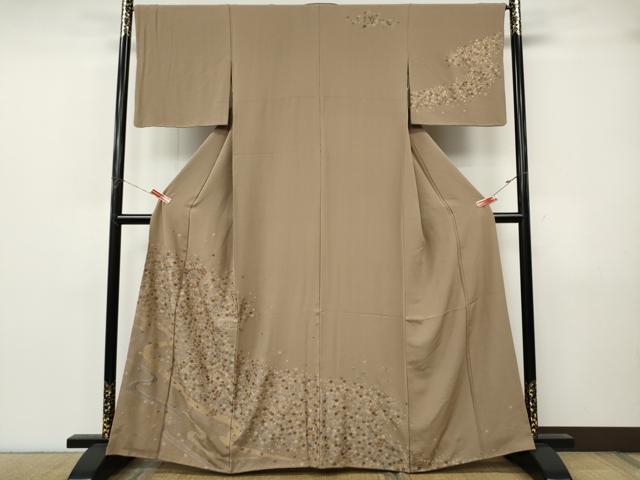 平和屋着物●訪問着 総刺繍 道長舞花文 金糸 正絹 逸品 CABJ6691ut