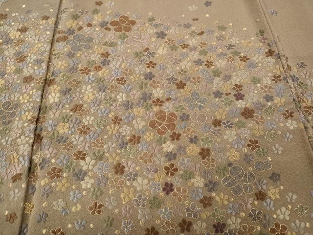 平和屋着物●訪問着 総刺繍 道長舞花文 金糸 正絹 逸品 CABJ6691ut