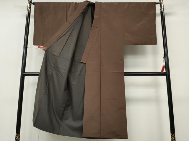 平和屋着物●男性 江戸小紋 万筋 煎茶色×憲法色 正絹 逸品 CABJ6696ut