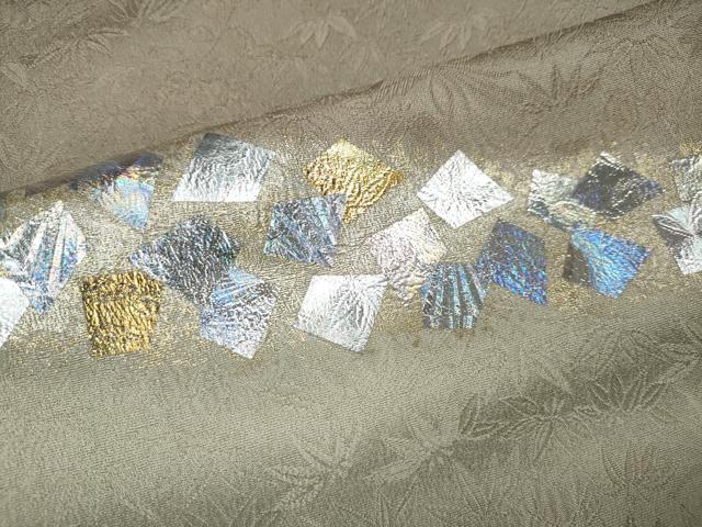 平和屋着物●金彩友禅作家 金彩の魔術師 堀省平 金煌織 訪問着 箔散らし 桐竹鳳凰地紋 暈し染め 金銀彩 正絹 逸品 CABJ6699ut