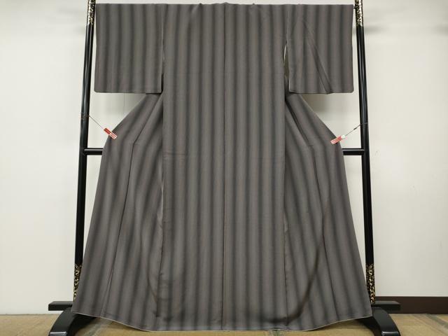 平和屋着物●上質な小紋 縞 正絹 逸品 CABJ6703ut