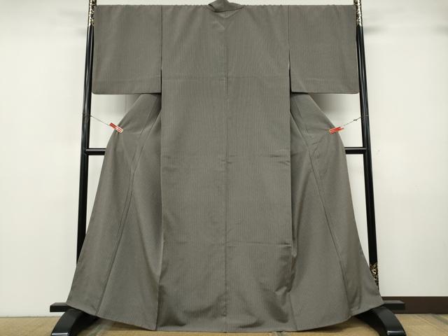 平和屋着物●上質なお召 縞 正絹 逸品 CABJ6705ut