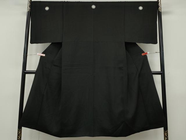 平和屋着物●男性 黒紋付 正絹 逸品 CABJ6711ut