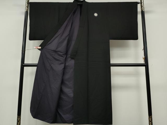 平和屋着物●男性 黒紋付 正絹 逸品 CABJ6711ut