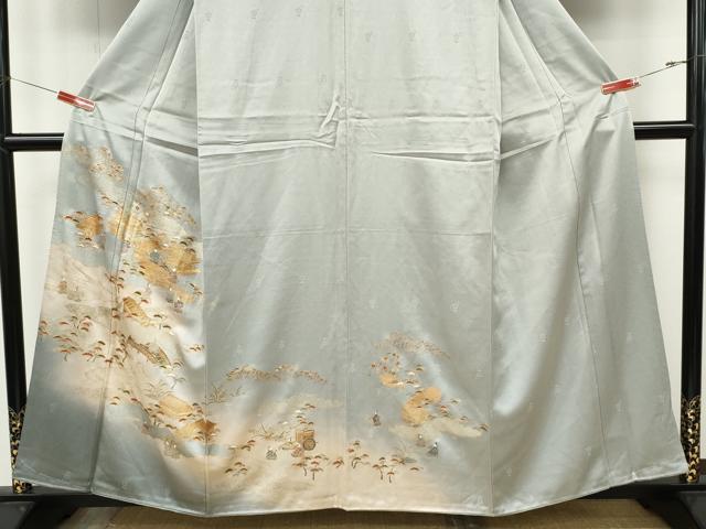 平和屋着物●訪問着 風景人物草花文 暈し染め 金銀彩 正絹 逸品 CABJ6714ut