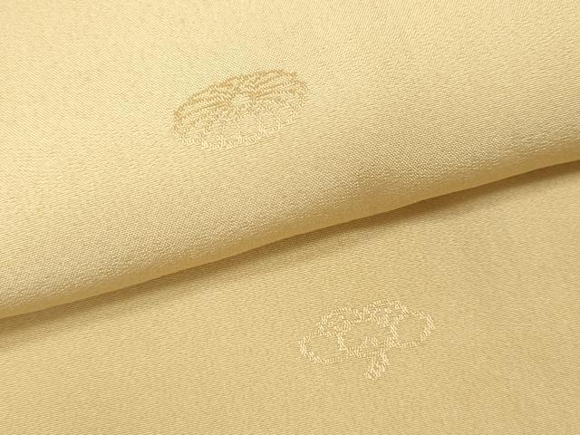 平和屋着物●上質な色無地 草花地紋 薄香色 正絹 逸品 CABJ6717ut