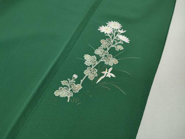 平和屋着物●上質な色無地 木賊色 正絹 逸品 未使用 CABJ6721ut