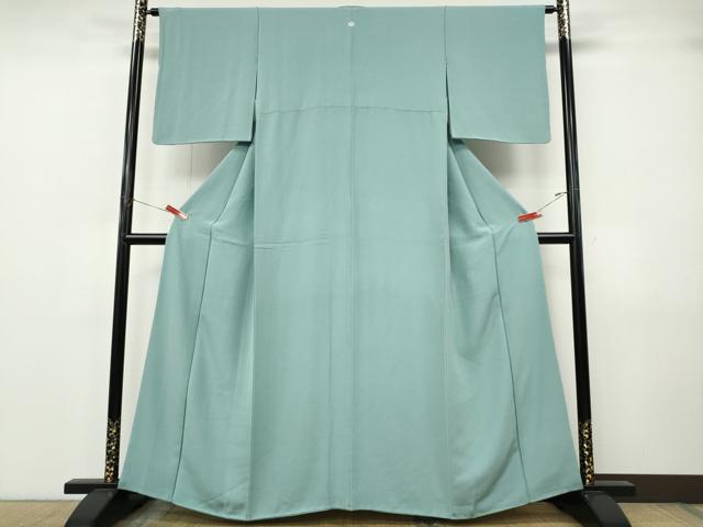 平和屋着物●上質な色無地 千草色 正絹 逸品 CABJ6722ut