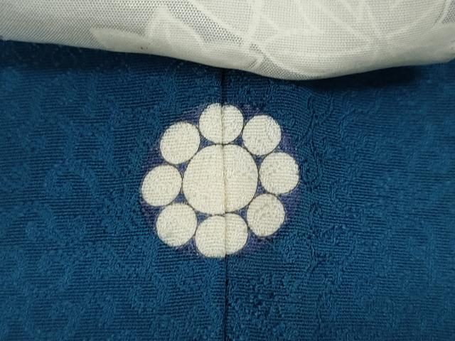 平和屋着物●上質な色無地 菊唐草地紋 藍色 正絹 逸品 未使用 CABJ6725ut