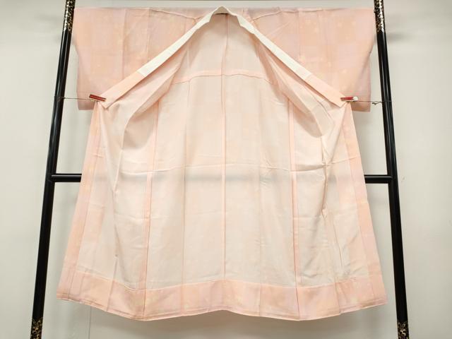 平和屋着物●長襦袢 無双仕立て 市松舞花文 正絹 逸品 CABJ6730ut