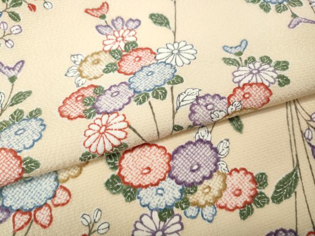 平和屋着物●上質な小紋 枝花文 正絹 逸品 CABJ6741ut