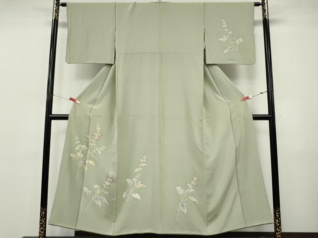 平和屋着物●本加賀友禅作家 沢飯芳雄 訪問着 枝花文 正絹 逸品 CABJ6743ut