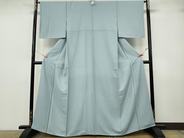 平和屋着物●上質な色無地 灰青色 正絹 逸品 未使用 CABJ6747ut