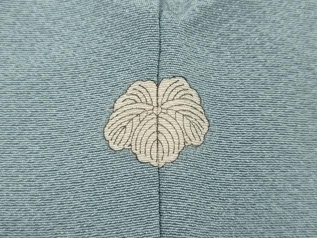 平和屋着物●本草木染作家 瑞寶 色無地 灰青色 正絹 逸品 CABJ6748ut