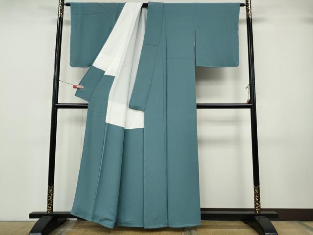 平和屋着物●上質な色無地 藍鼠色 正絹 逸品 未使用 CABJ6749ut