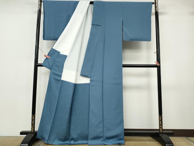平和屋着物●二代目清次郎 手描き 色無地 薄花色 反端付き 正絹 逸品 CABJ6751ut