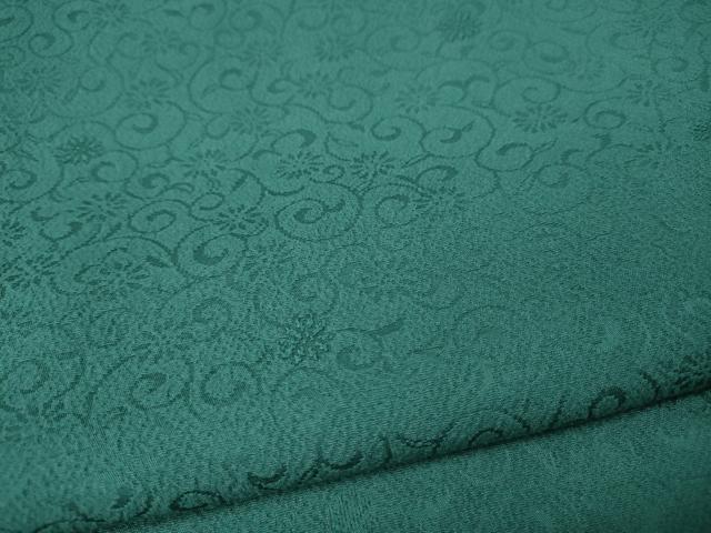 平和屋着物●上質な色無地 花唐草地紋 青碧色 正絹 逸品 CABJ6753ut