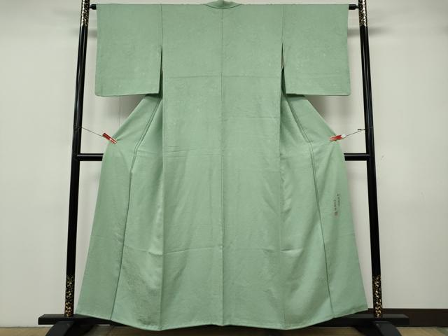 平和屋着物●上質な色無地 円山慶挙 松波風竹 裏葉柳色 正絹 逸品 CABJ6754ut