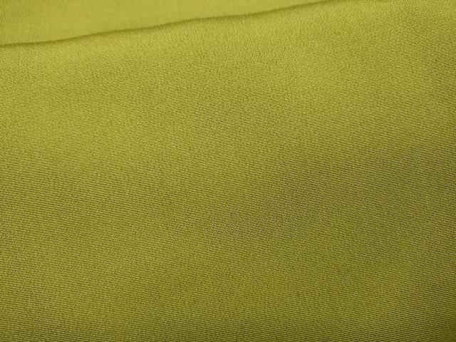 平和屋着物●上質な色無地 作家物 鶯色 正絹 逸品 CABJ6757ut