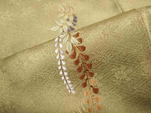 平和屋着物●豪華色留袖 総刺繍 藤 金糸 正絹 逸品 CABJ6760ut