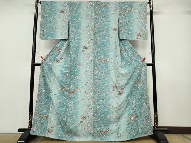 平和屋着物●上質な小紋 地紙花文 暈し染め 正絹 逸品 CABJ6764ut