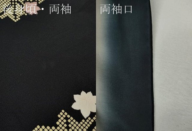 平和屋着物●上質な小紋 舞花文 黒地 やまと誂製 正絹 逸品 CABJ6770ut