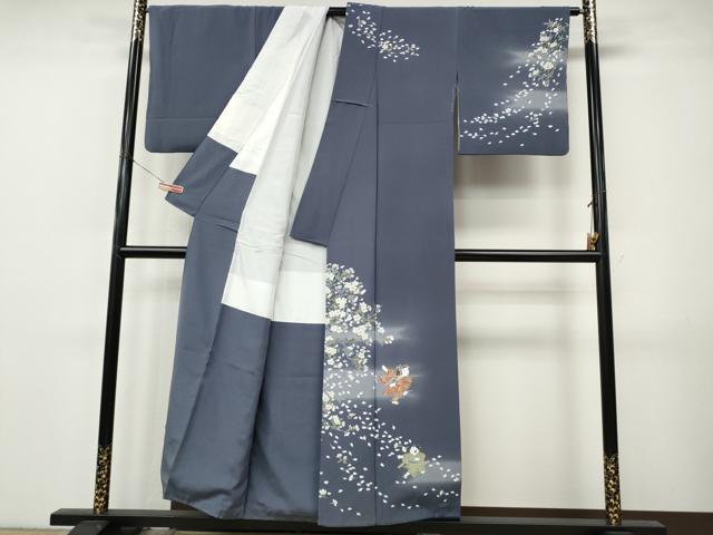 平和屋着物●訪問着 友禅 作家物 枝桜 童子遊び 正絹 逸品 CABJ6774ut
