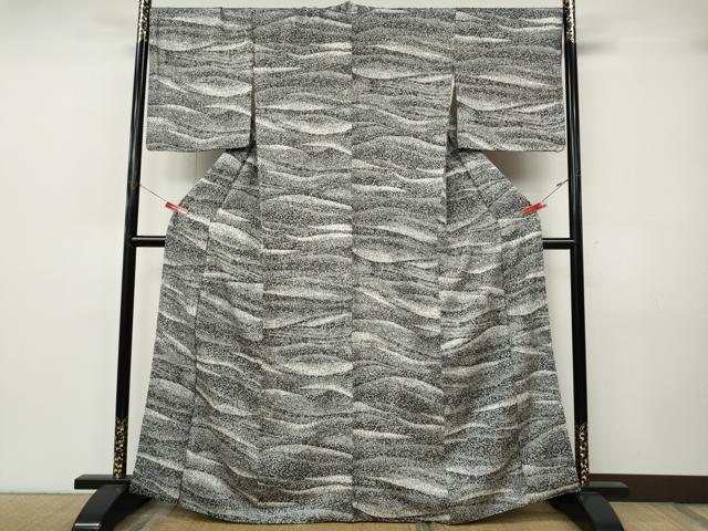 平和屋着物●上質な小紋 霞文 たたき染め 正絹 逸品 CABJ6775ut