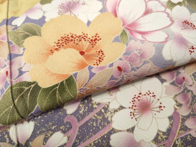 平和屋着物●豪華黒留袖 乱菊 舞花文 暈し染め 金彩 正絹 逸品 CABJ6777ut