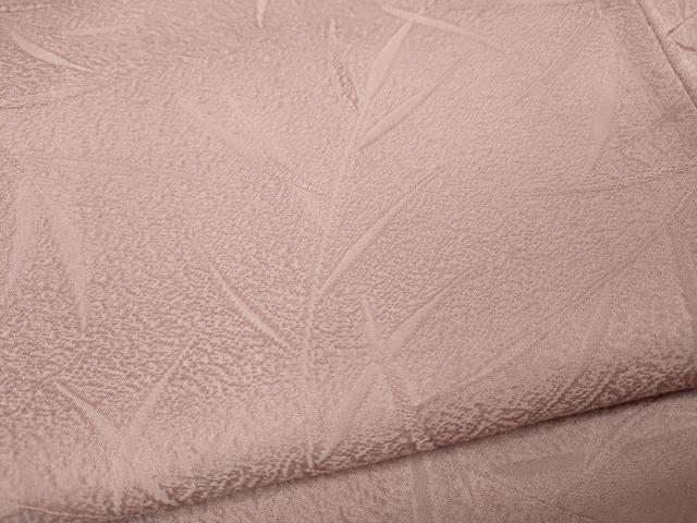 平和屋着物●上質な色無地 枝葉地紋 薄柿色 正絹 逸品 CABJ6785ut