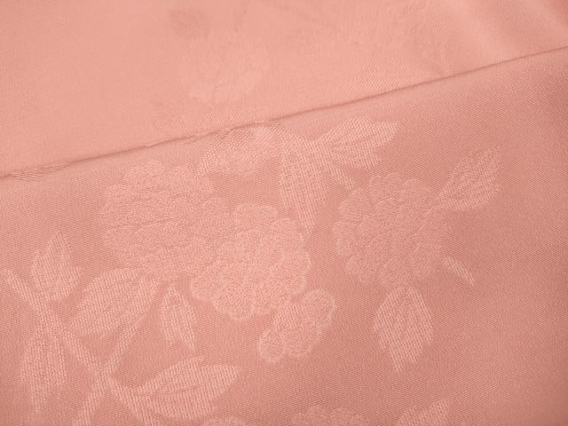 平和屋着物●上質な色無地 枝花地紋 薄紅色 正絹 逸品 CABJ6786ut