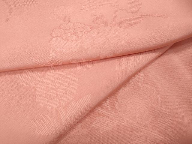 平和屋着物●上質な色無地 枝花地紋 薄紅色 正絹 逸品 CABJ6786ut