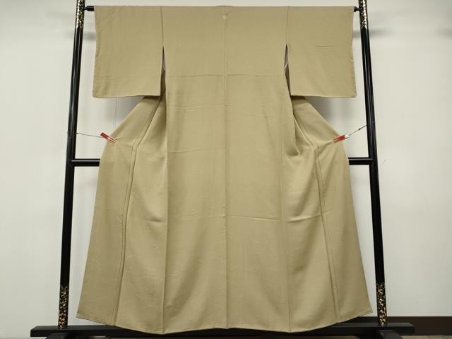 平和屋着物●上質な色無地 浜松地紋 枯色 西武百貨店扱い 正絹 逸品 未使用 CABJ6790ut