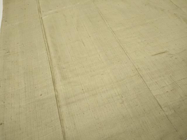 平和屋着物●生紬 色無地 浅黄色 正絹 逸品 CABJ6798ut
