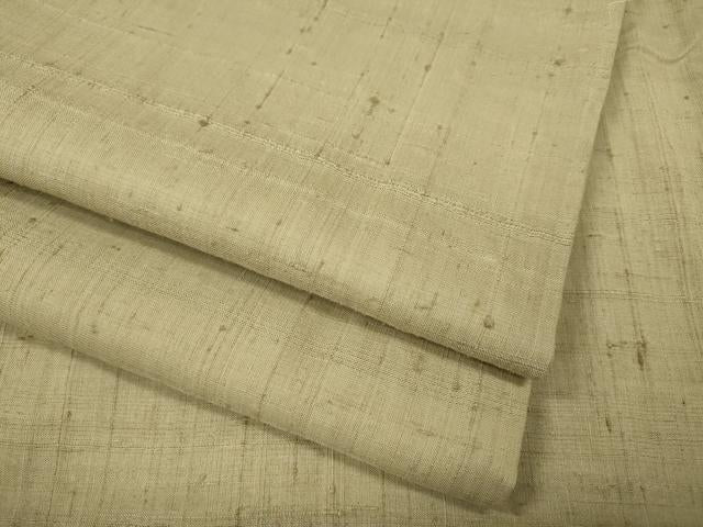 平和屋着物●生紬 色無地 浅黄色 正絹 逸品 CABJ6798ut