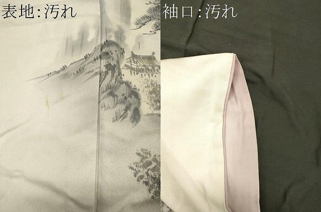 平和屋着物■訪問着 手描き 風景文 正絹 逸品 CABJ6857oy