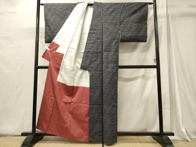平和屋着物■上質な紬 菱花文 まるやま扱い 正絹 逸品 未使用 CABJ6878oy