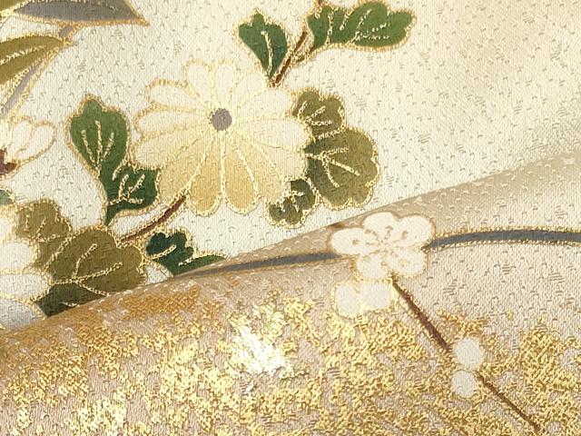 平和屋着物■訪問着 束ね熨斗花文 暈し染め 金彩 正絹 逸品 未使用 CABJ6885oy