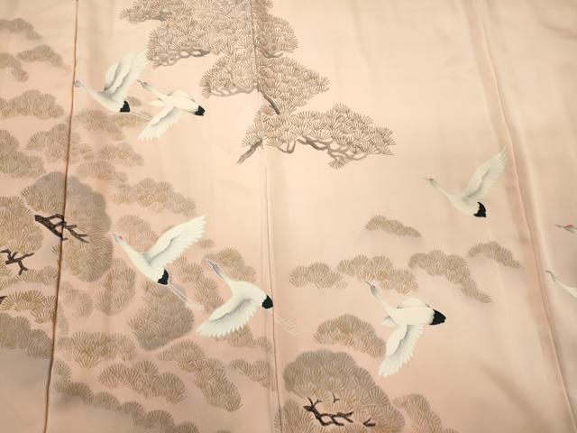 平和屋着物■訪問着 飛鶴枝松葉文 暈し染め 正絹 逸品 未使用 CABJ6894oy